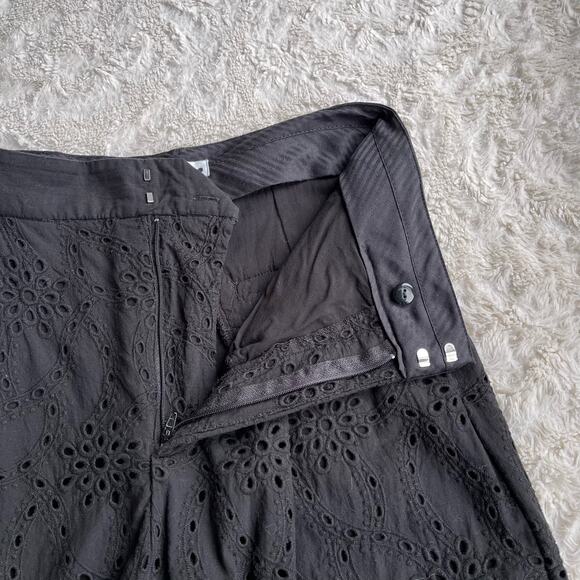 SOLD Zara eyelet lace high rise waist trouser pants cropped ankle trousers black - Picture 6 of 17